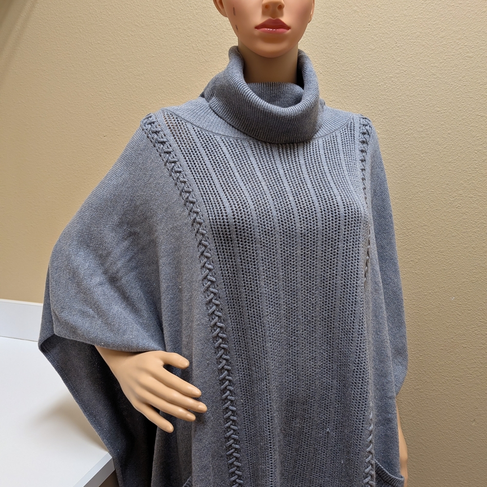 Chic Gray Turtleneck Sweater for Women